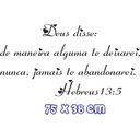 Ver imagem 2 de Adesivo de Parede Hebreus 13:5:75 X 38 Cm