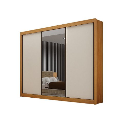 Guarda Roupa Casal 100% Mdf São Paulo Gold 03 Portas com 01 Porta Espelho 06 Gavetas Leifer