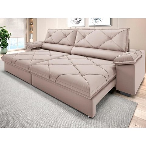 Sofá com Carregador Usb e Molas no Assento Retrátil Reclinável Maestro 2,10m Velosuede - Netsofas