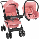 Ver imagem 1 de Carrinho de Bebe com Bebe Conforto Tutti Baby Solare Rosa Coroa