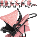 Ver imagem 3 de Carrinho de Bebe com Bebe Conforto Tutti Baby Solare Rosa Coroa