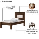 Ver imagem 6 de Quarto Solteiro Clara Cama Comoda e Guarda Roupa Mdf Chocolate Decmade