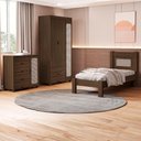 Ver imagem 2 de Quarto Solteiro Clara Cama Comoda e Guarda Roupa Mdf Chocolate Decmade