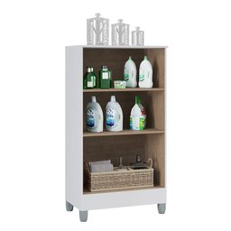 Armário Multiuso 2 Portas Pequeno Branco Brilho - Poquema - 2