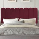 Ver imagem 1 de Painel Estofado Alanis King Size Madeira Maciça Suede Bordô 195cm Gat Magazine