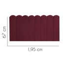 Ver imagem 2 de Painel Estofado Alanis King Size Madeira Maciça Suede Bordô 195cm Gat Magazine