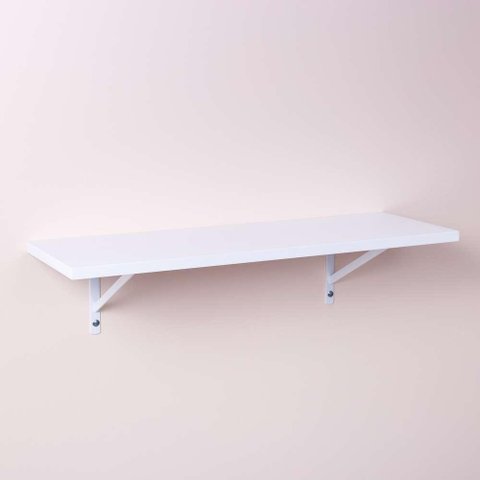 Prateleira Branca 60 X 20cm com Suporte Mao Francesa