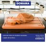 Conjunto Tábua de Pão Migalheira e Queijeira com Tampa Retangulares Madeira Eucalipto Bambu - 8