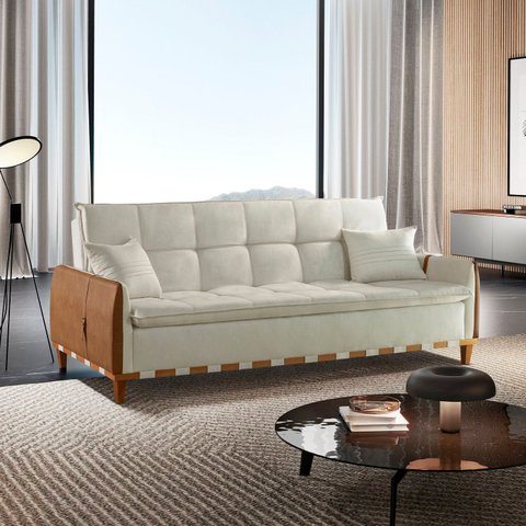 Sofá Cama para Sala de Estar Ref 43 - 2504-B Firenze Bege