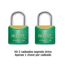 Kit 2 Cadeados Papaiz 25mm Verde Ka1 - 2