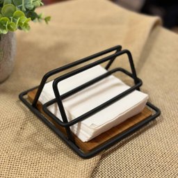 Porta Guardanapos com Suporte de Madeira Linha Black Stolf - 2