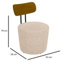 Ver imagem 4 de Poltrona Decorativa para Sala de Estar Redonda 53cm Le Moon M22 Linho Cru - Mpozenato