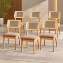 Ver imagem 1 de Kit 6 Cadeiras Estofadas Sala de Jantar Encosto em Tela Carvalho Rose/Taupe - Dalla Costa