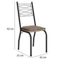 Ver imagem 4 de Kit 6 Cadeiras Aço Carbono Tubular Metálica Acabamento D-25 Luana Preto/rattan