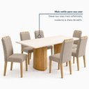 Ver mais imagens de Conjunto de Mesa 6 Lugares Isla com 6 Cadeiras Lyra em MDF Cinamomo e Off White