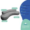 Ver imagem 4 de Sofá Orgânico 03 Lugares Sala Estar Celeste 160cm Bouclé Cinza