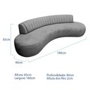 Ver imagem 3 de Sofá Orgânico 03 Lugares Sala Estar Celeste 160cm Bouclé Cinza