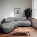 Ver imagem 1 de Sofá Orgânico 03 Lugares Sala Estar Celeste 160cm Bouclé Cinza