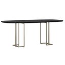 Ver imagem 2 de Mesa Jantar 8 Lugares Retangular Orgânico com Vidro 200cm Pés Industrial Alina N01 Preto Champanhe