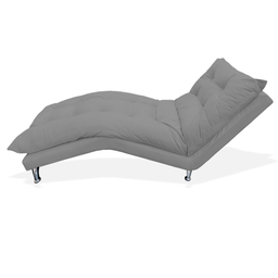 Recamier Divã Estofada Psicologia Consultório Clínica Diva Suede Cinza - LM DECOR - 2