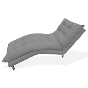Recamier Divã Estofada Psicologia Consultório Clínica Diva Suede Cinza - LM DECOR