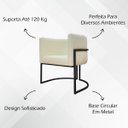 Ver imagem 3 de Kit 2 Poltronas Recepção Luna Tecido Sintético Cores Base de Ferro Preta