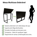 Ver imagem 2 de Escrivaninha Estudo Dobrável pra Quarto Compacta 80cmx45cm Preto