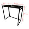 Escrivaninha Estudo Dobrável pra Quarto Compacta 80cmx45cm Preto - 3