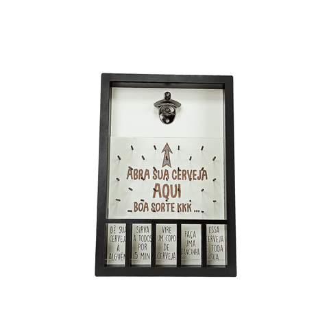 Quadro Abridor de Garrafas de Tampinhas Jogo Divertido