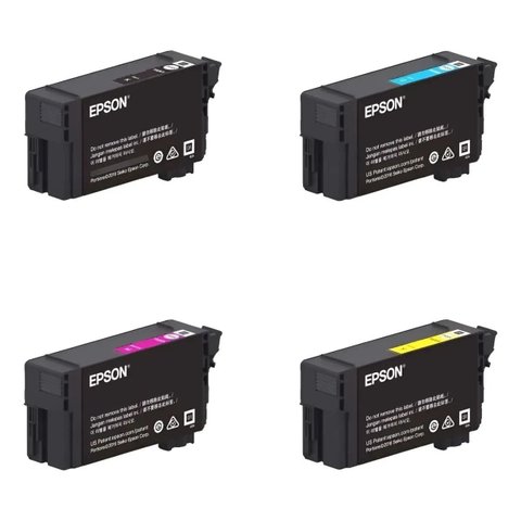 Kit Cartuchos de Tinta T40w Epson Plotter T3170 T5170 - 4 Cores