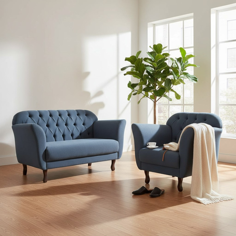 Kit Namoradeira + 1 Poltrona Decorativa Dália Bouclé Cinza