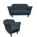 Ver imagem 3 de Kit Namoradeira + 1 Poltrona Decorativa Dália Bouclé Cinza