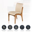 Ver imagem 4 de Kit 4 Cadeiras de Jantar Estofada Lisboa 90 x 52 Cm Madeira Maciça Imbuia Linho Bege M58 - RMI