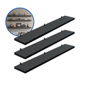 Ver imagem 3 de Kit 3 Prateleira Preta 60X10 + Suporte Flutuante Mdf Organizadora Decoração Cozinha Banheiro Sala