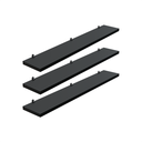 Ver imagem 2 de Kit 3 Prateleira Preta 60X10 + Suporte Flutuante Mdf Organizadora Decoração Cozinha Banheiro Sala