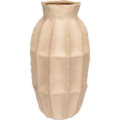 Vaso Decorativo Enfeite Casa Home&Co Cerâmica 38x19x19cm Bege