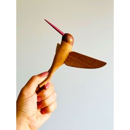 Beija-flor em Madeira para Parede. Escultura Artesanal. Decoração de Interiores - 6
