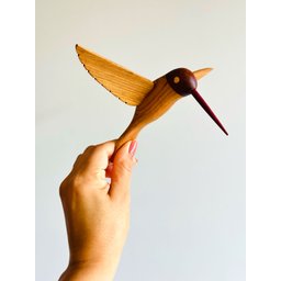 Beija-flor em Madeira para Parede. Escultura Artesanal. Decoração de Interiores - 3