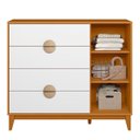 Ver imagem 2 de Cômoda Sapateira 4 Gavetas 1 Porta 100% MDF Cauê Cinamomo/Branco
