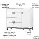 Ver imagem 4 de Cômoda Sapateira 4 Gavetas 1 Porta 100% MDF Cauê Cinamomo/Branco