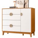 Ver imagem 5 de Cômoda Sapateira 4 Gavetas 1 Porta 100% MDF Cauê Cinamomo/Branco