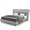 Ver imagem 2 de Cabeceira Casal Nilo 140cm com Cama Pés Madeira Suném P05 Veludo Cinza - Lyam Decor
