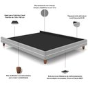 Ver imagem 5 de Cabeceira Casal Nilo 140cm com Cama Pés Madeira Suném P05 Veludo Cinza - Lyam Decor