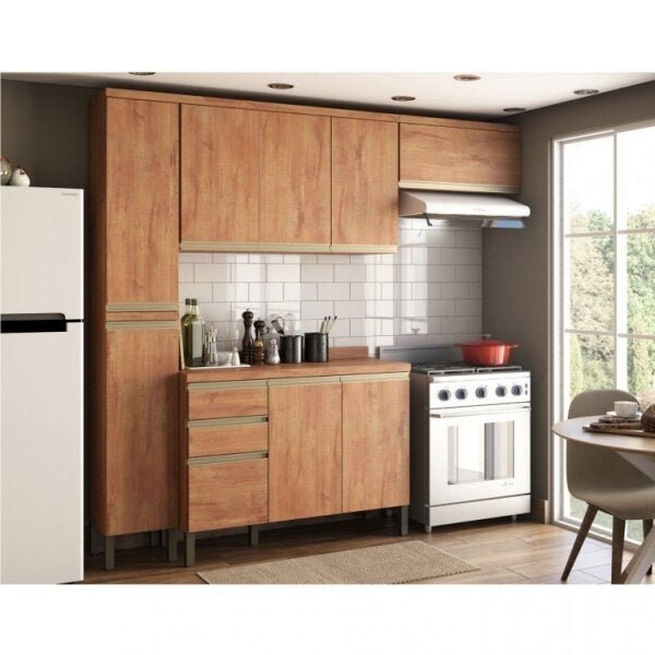 Cozinha Completa 4 Peças 100% MDF, 9 Portas e 2 Gavetas, Balcão com ...