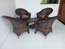 Ver imagem 3 de Jogo 4 Poltronas 1 Mesinha Fibra Sintética Jardim Varanda Área Extrena Almofadas Cor Rivieira Marron