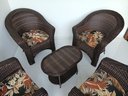 Ver imagem 2 de Jogo 4 Poltronas 1 Mesinha Fibra Sintética Jardim Varanda Área Extrena Almofadas Cor Rivieira Marron