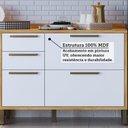 Ver imagem 5 de Cozinha Completa Modulada 100% MDF 6 Peças 10 Portas 6 Gavetas e Vidro 354cm Vicenza Espresso Móveis Branco/Amêndoa/Brilho