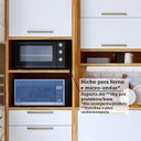 Ver mais imagens de Cozinha Completa Modulada 100% MDF 6 Peças 10 Portas 6 Gavetas e Vidro 354cm Vicenza Espresso Móveis Branco/Amêndoa/Brilho