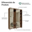 Ver imagem 4 de Guarda-Roupa Solteiro com Pés 4 Portas Batentes com Espelhos Rustic/Crema/Rustic Saturno Madesa
