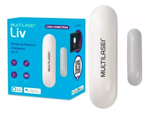 Sensor de Abertura Inteligente Wi-fi Branco Se228 Multilaser - 1